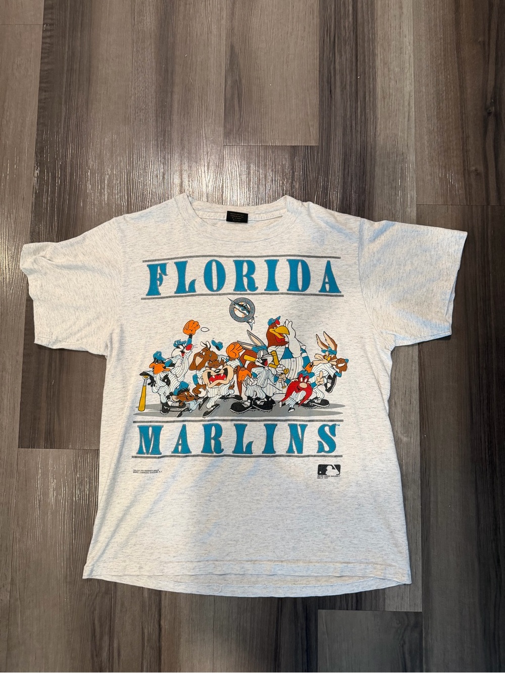 Florida Marlins Graphic Mens T-Shirt - Gray